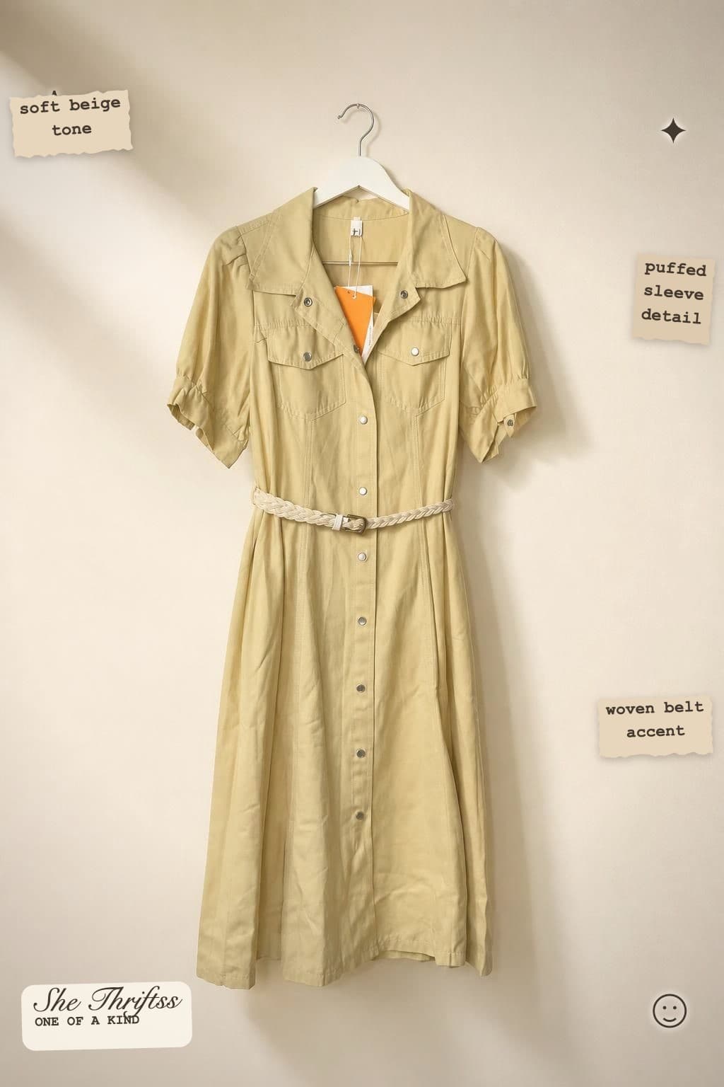Belted shirt dress