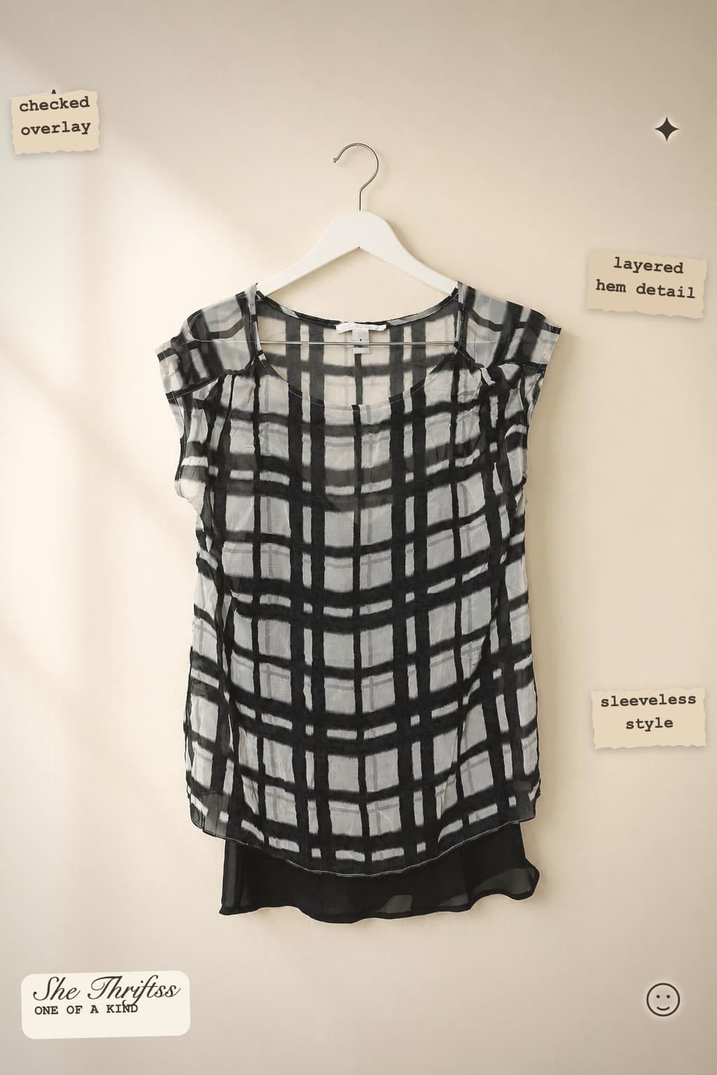 Black and white layered top