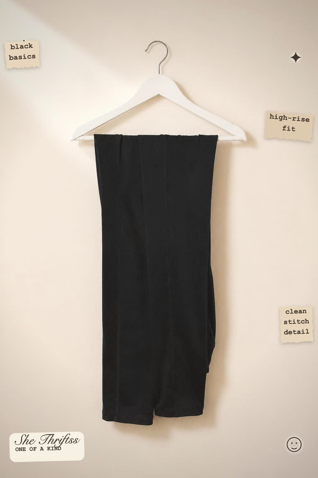 Black high-rise bike pants