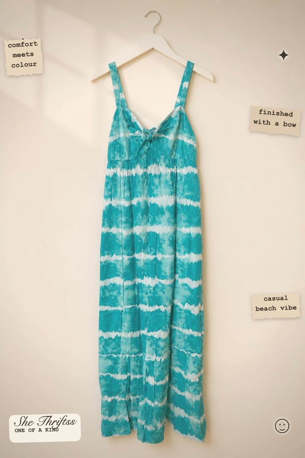 Blue tie-dye maxi dress