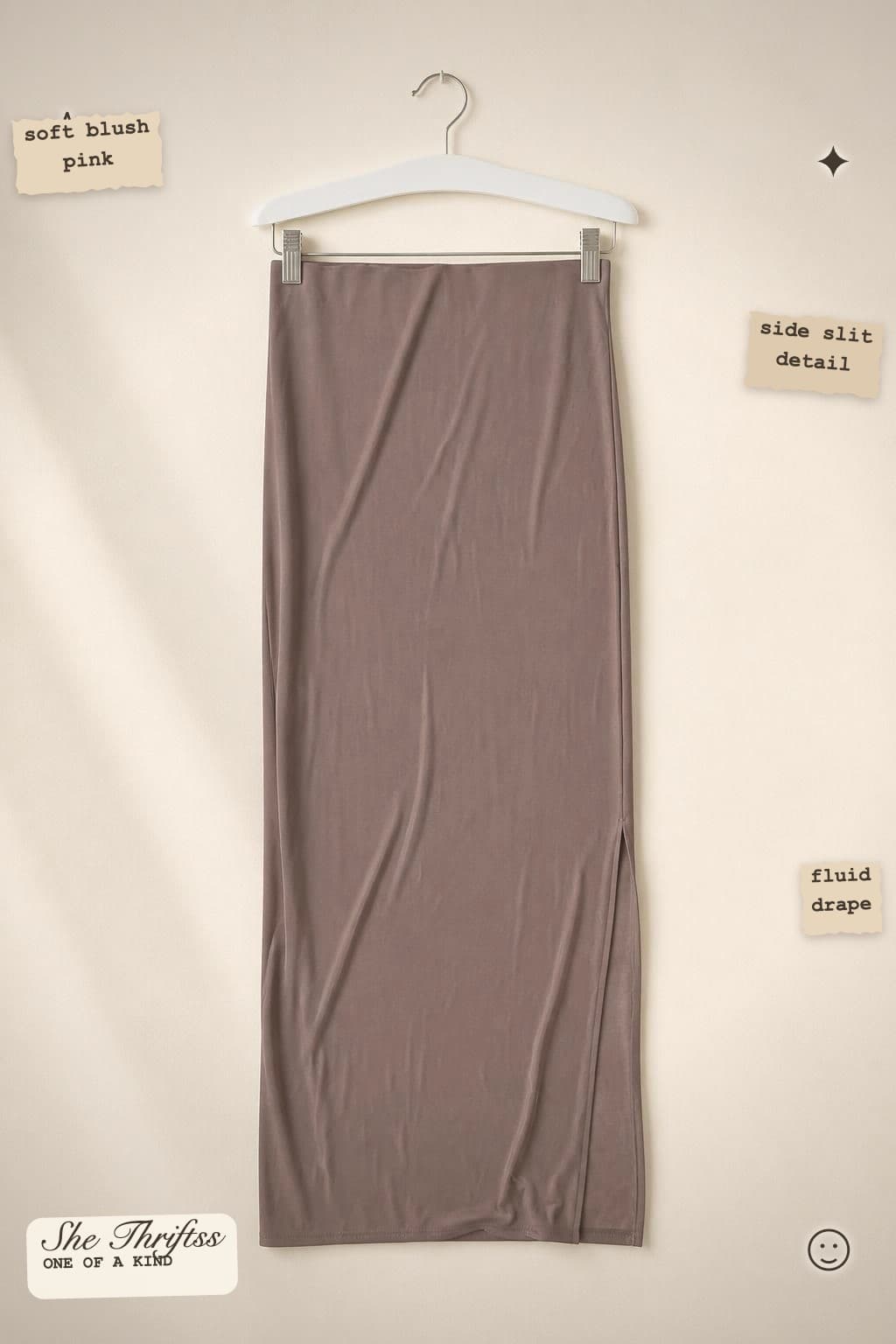 Blush maxi skirt
