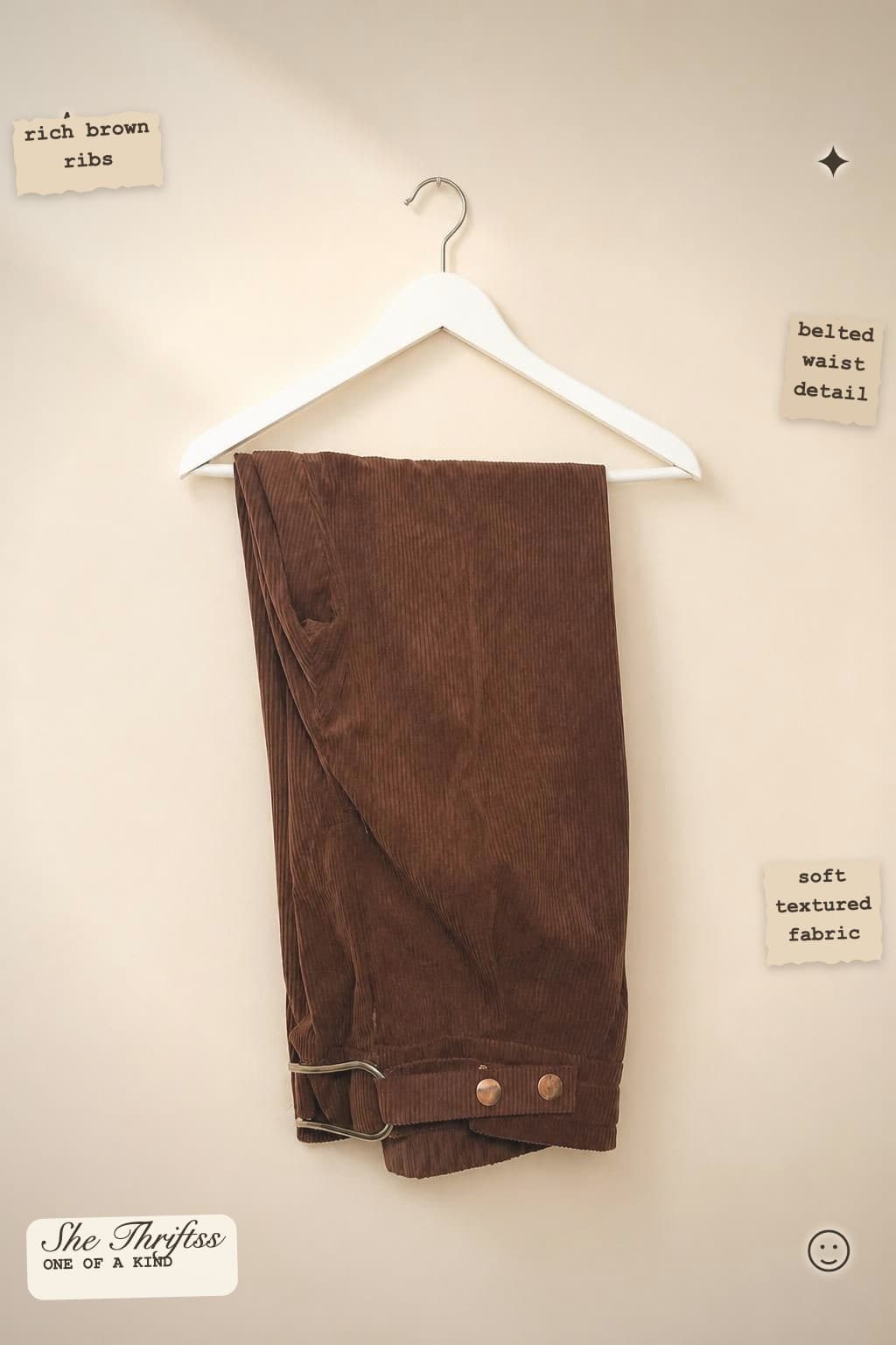 Brown wide-leg corduroys