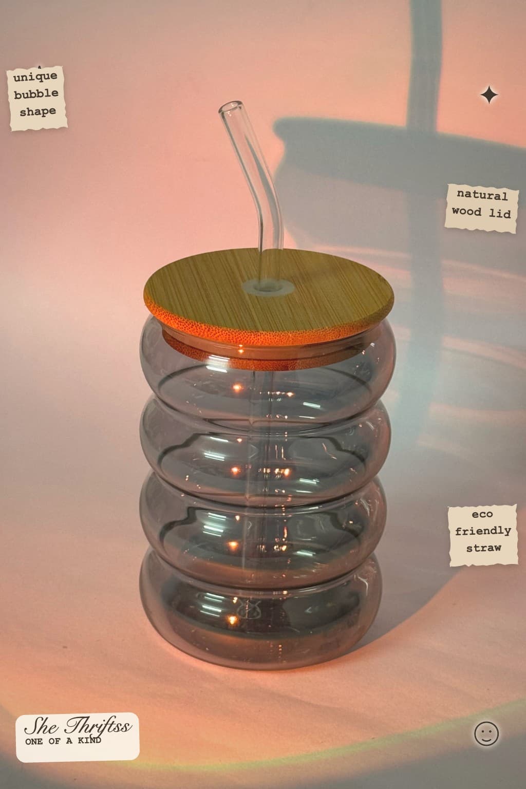 Bubble tinted glass tumbler
