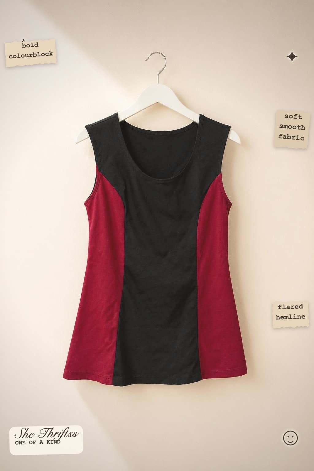 Colourblock sleeveless top