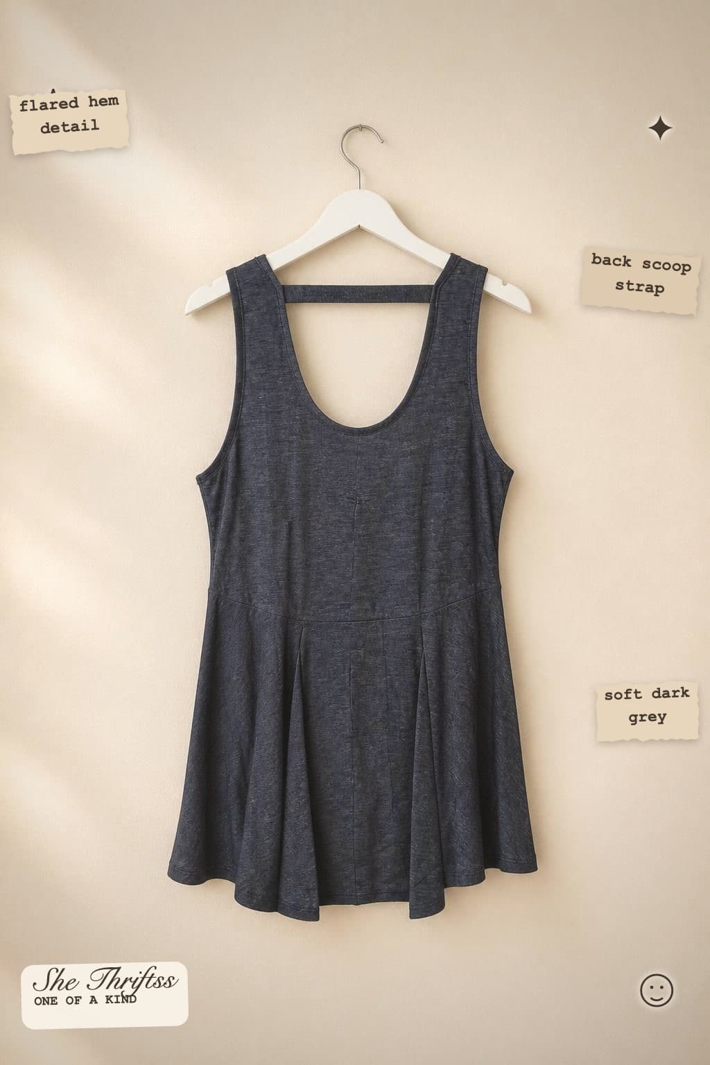 Dark grey sleeveless tunic