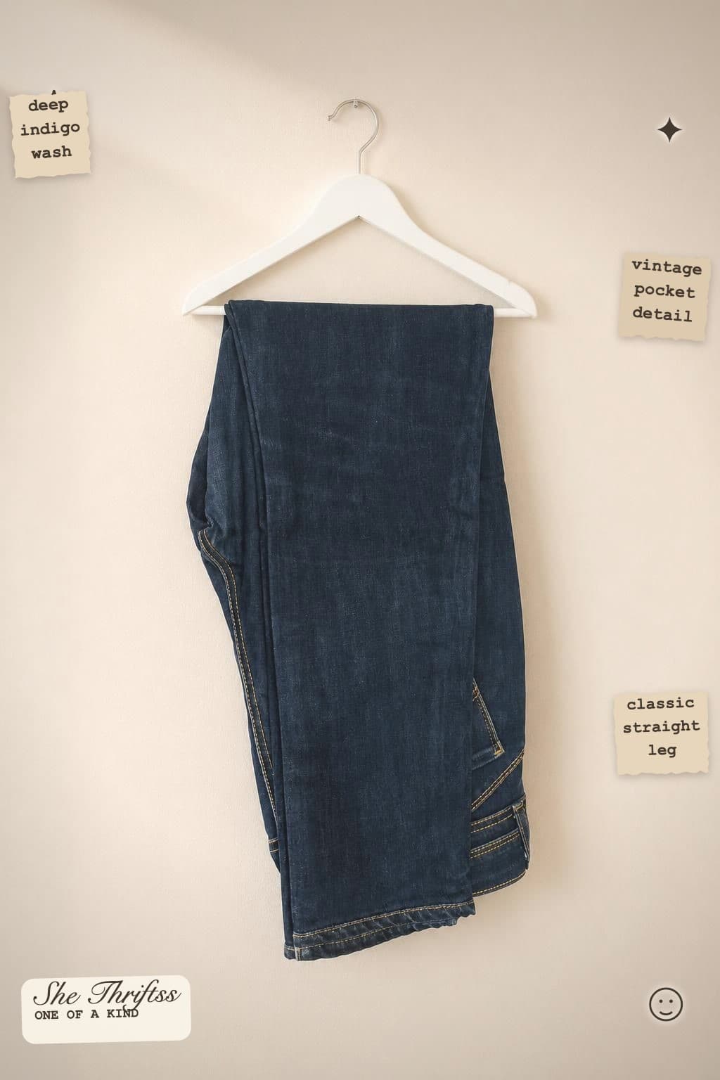 Dark indigo vintage jeans