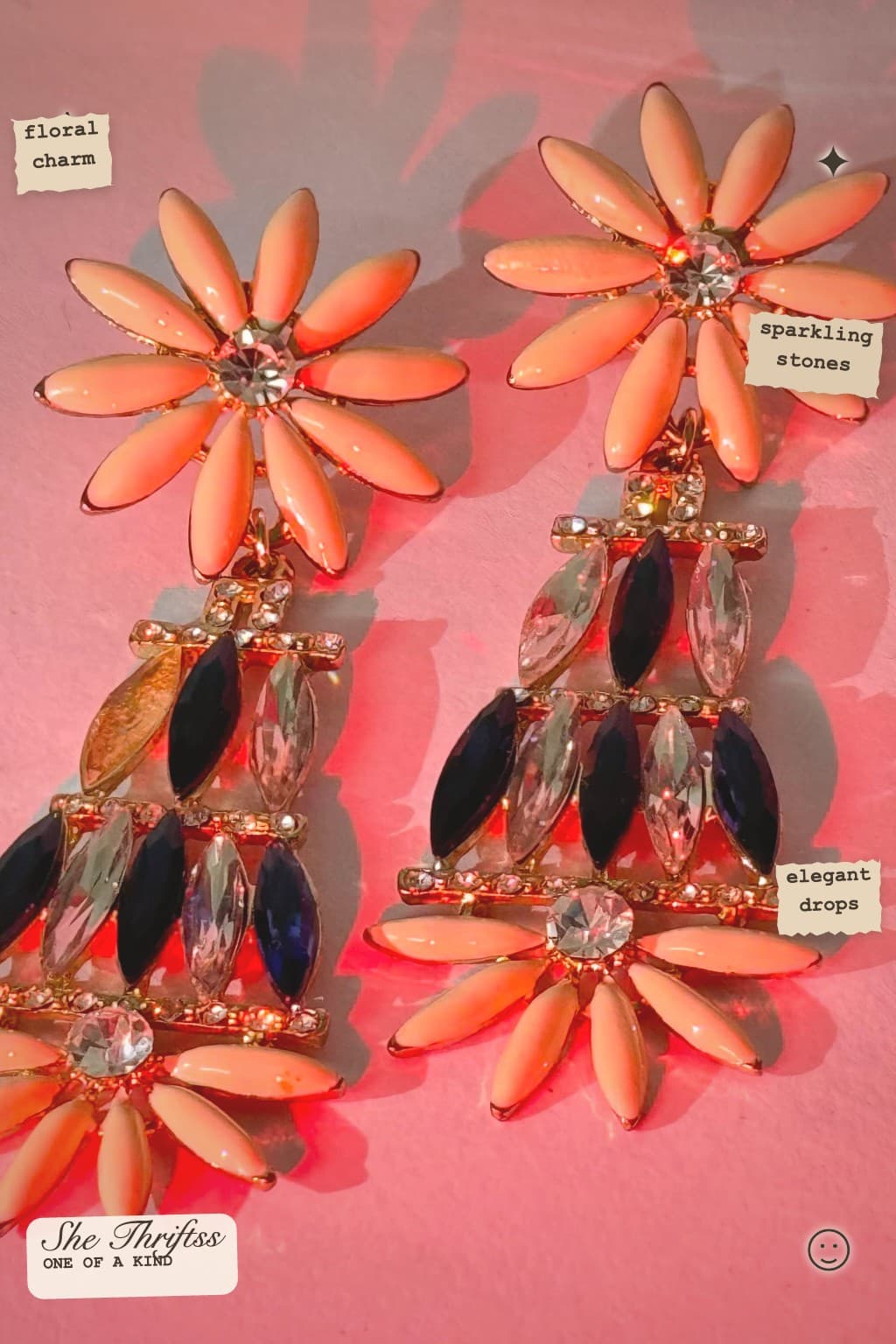 Floral drop earrings