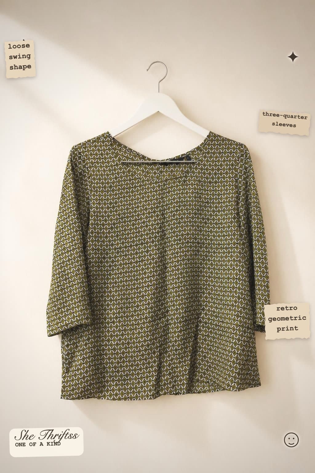 Geometric print swing top