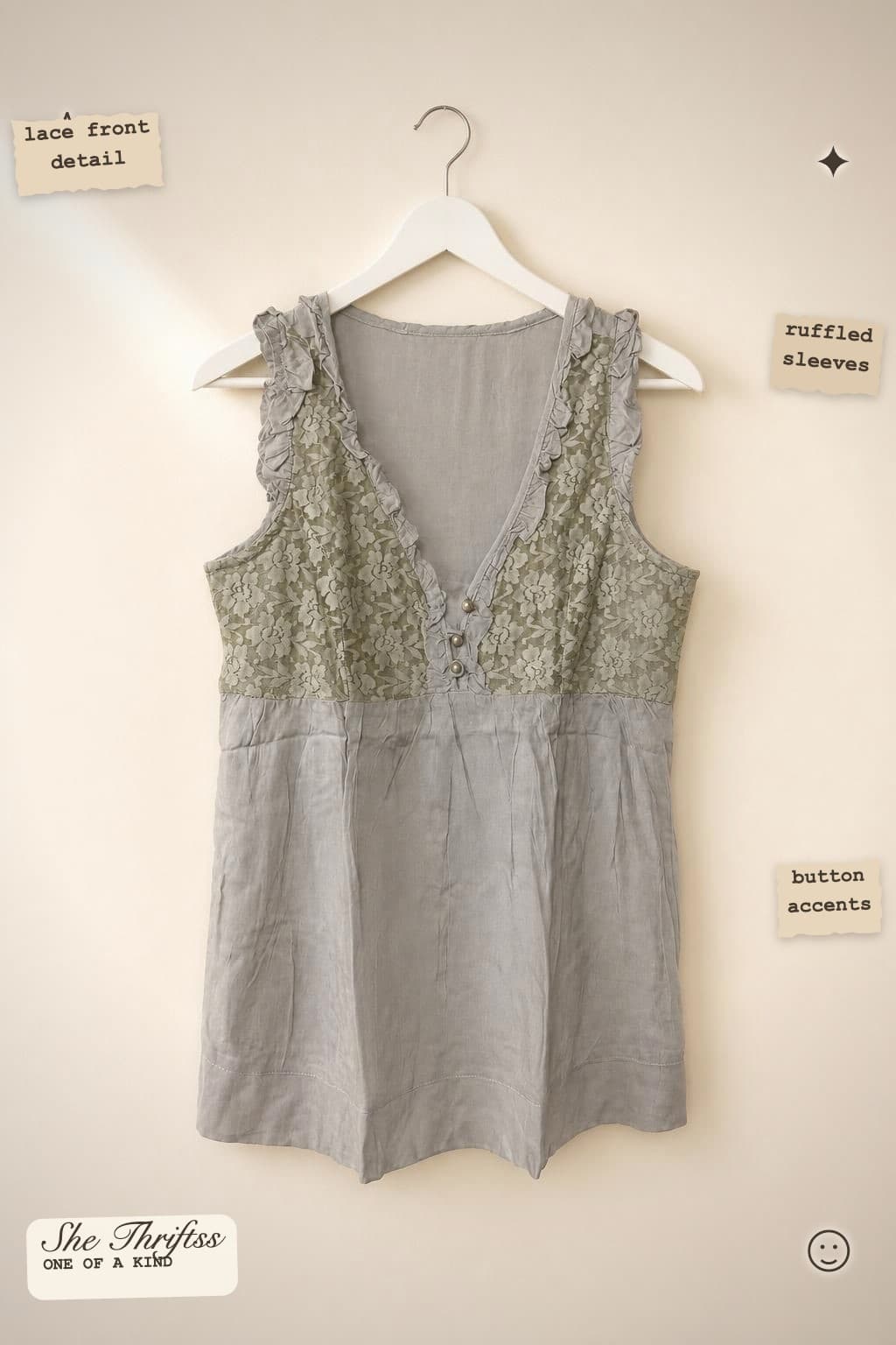 Lace panel sleeveless top