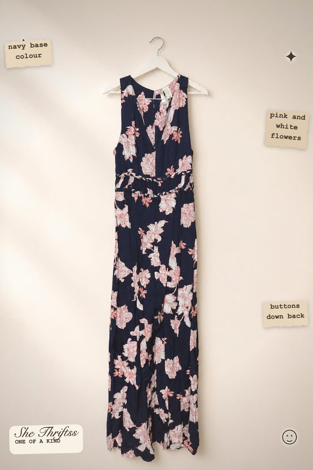 Navy floral maxi dress