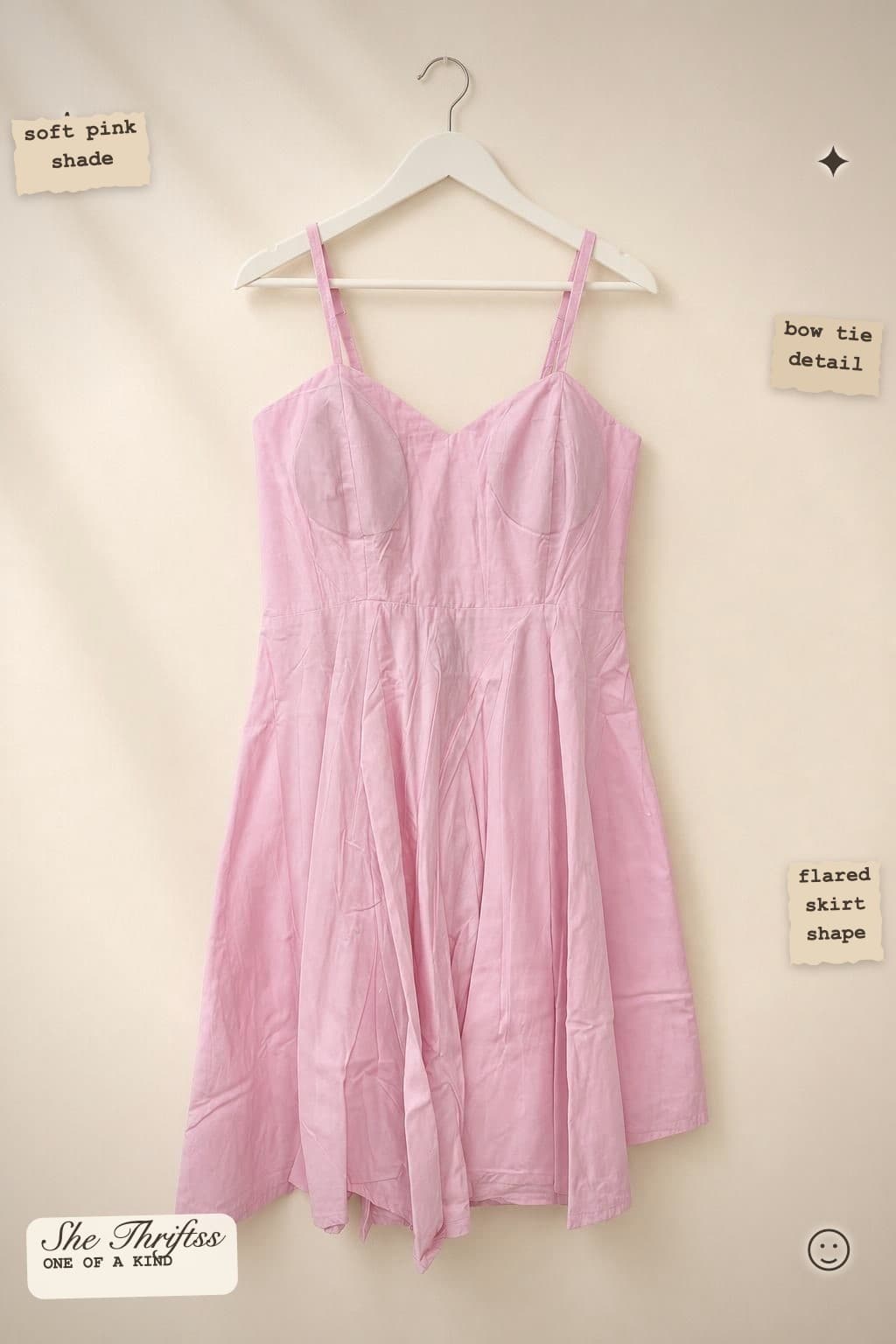 Padded Blush pink summer dress