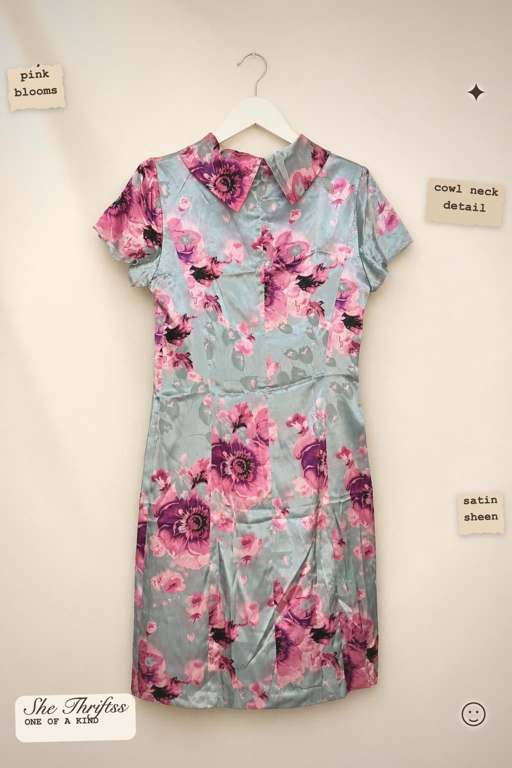 Pink floral fitted dress