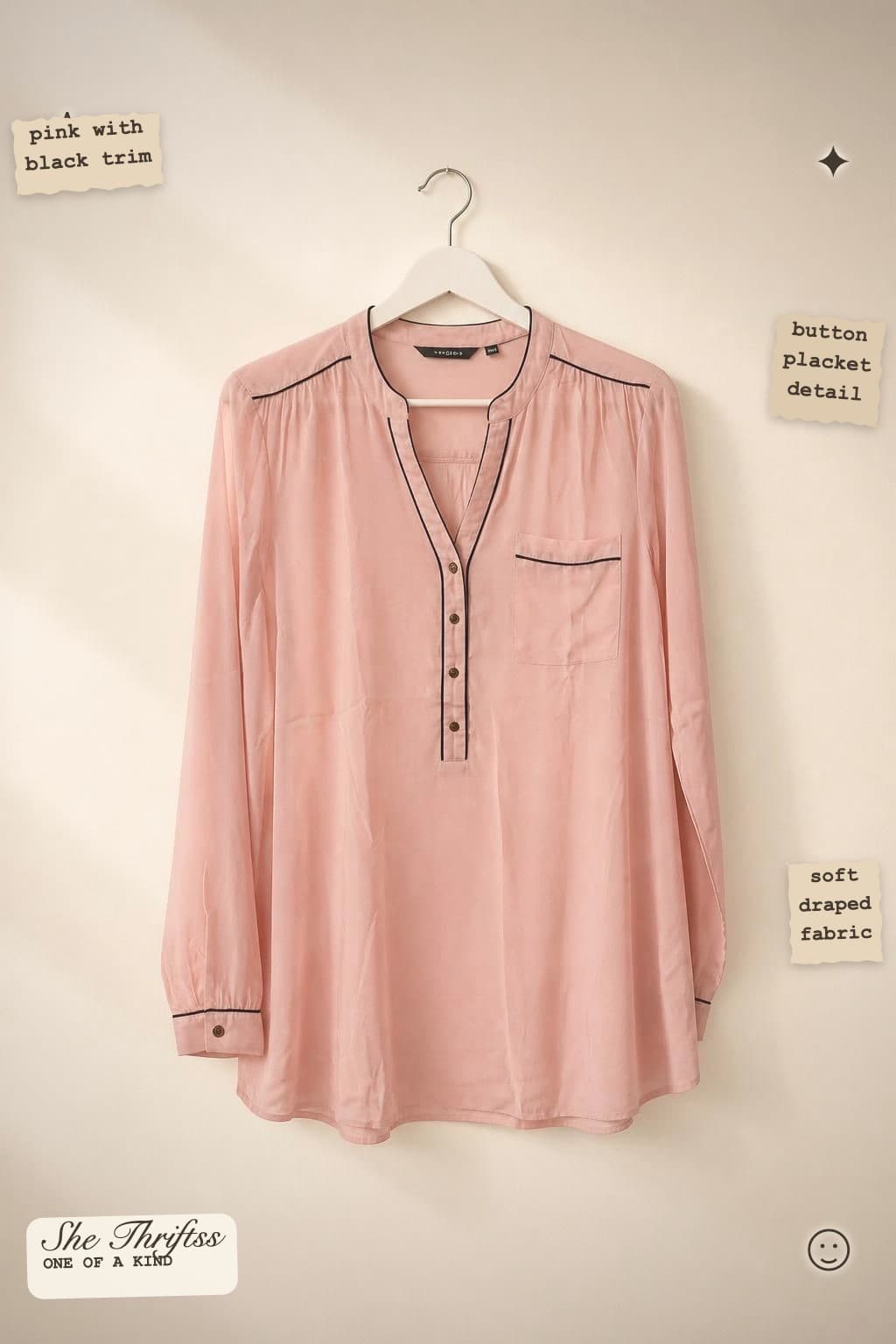 Pink piping blouse