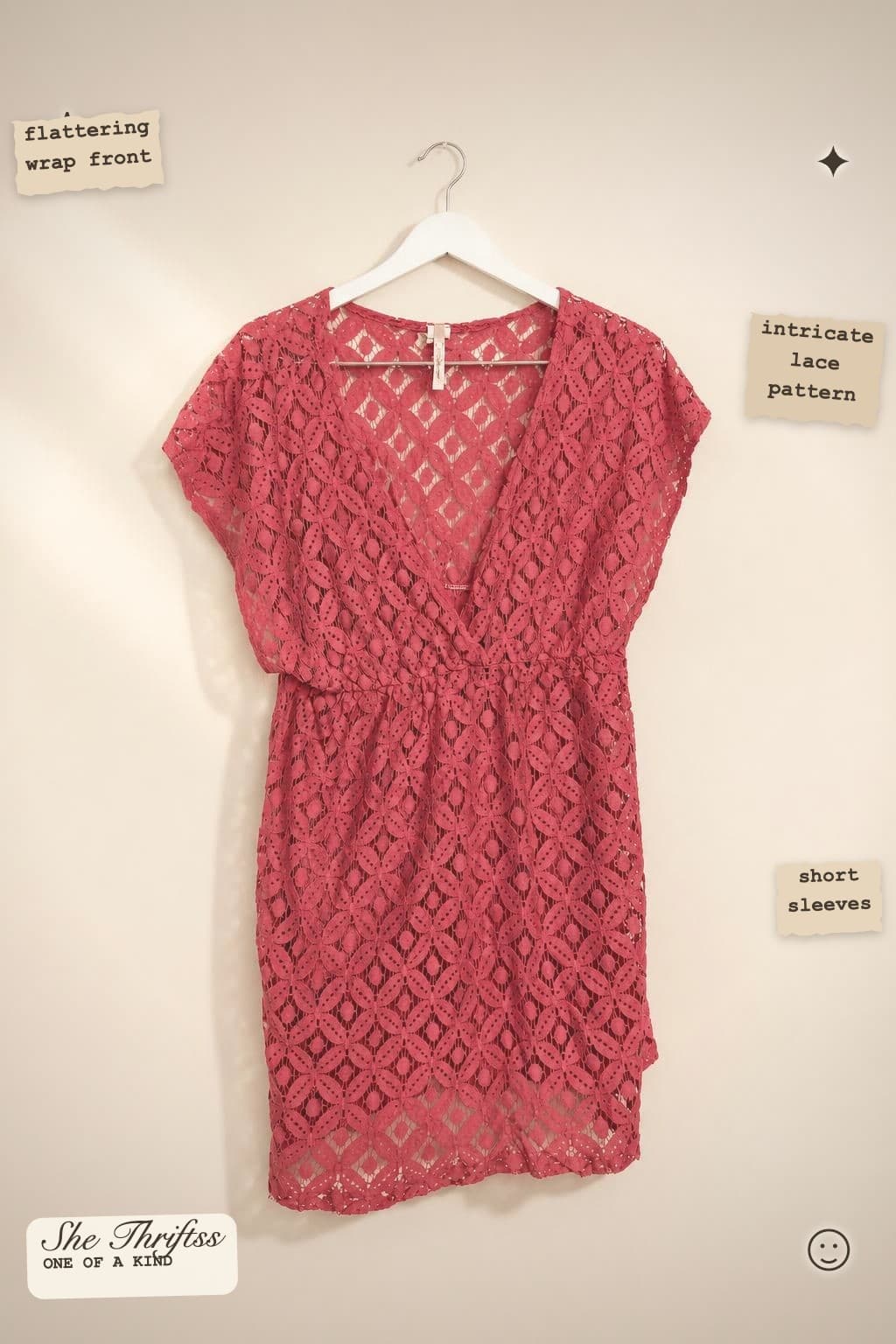Red lace overlay tunic