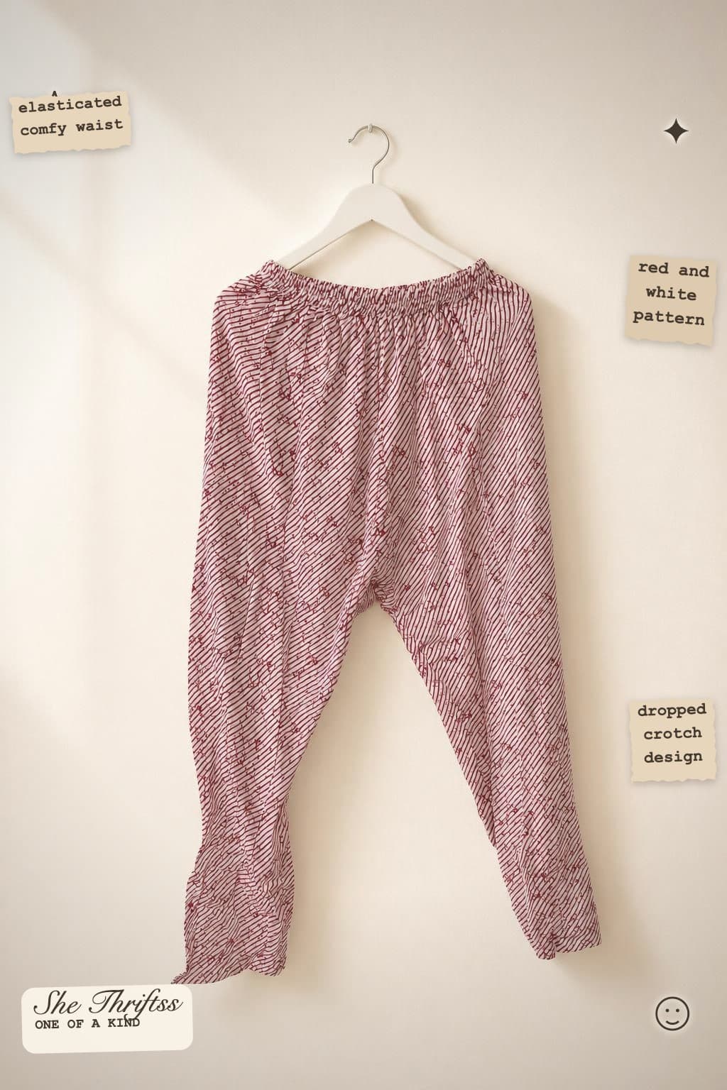 Red striped cotton trousers relaxed pj