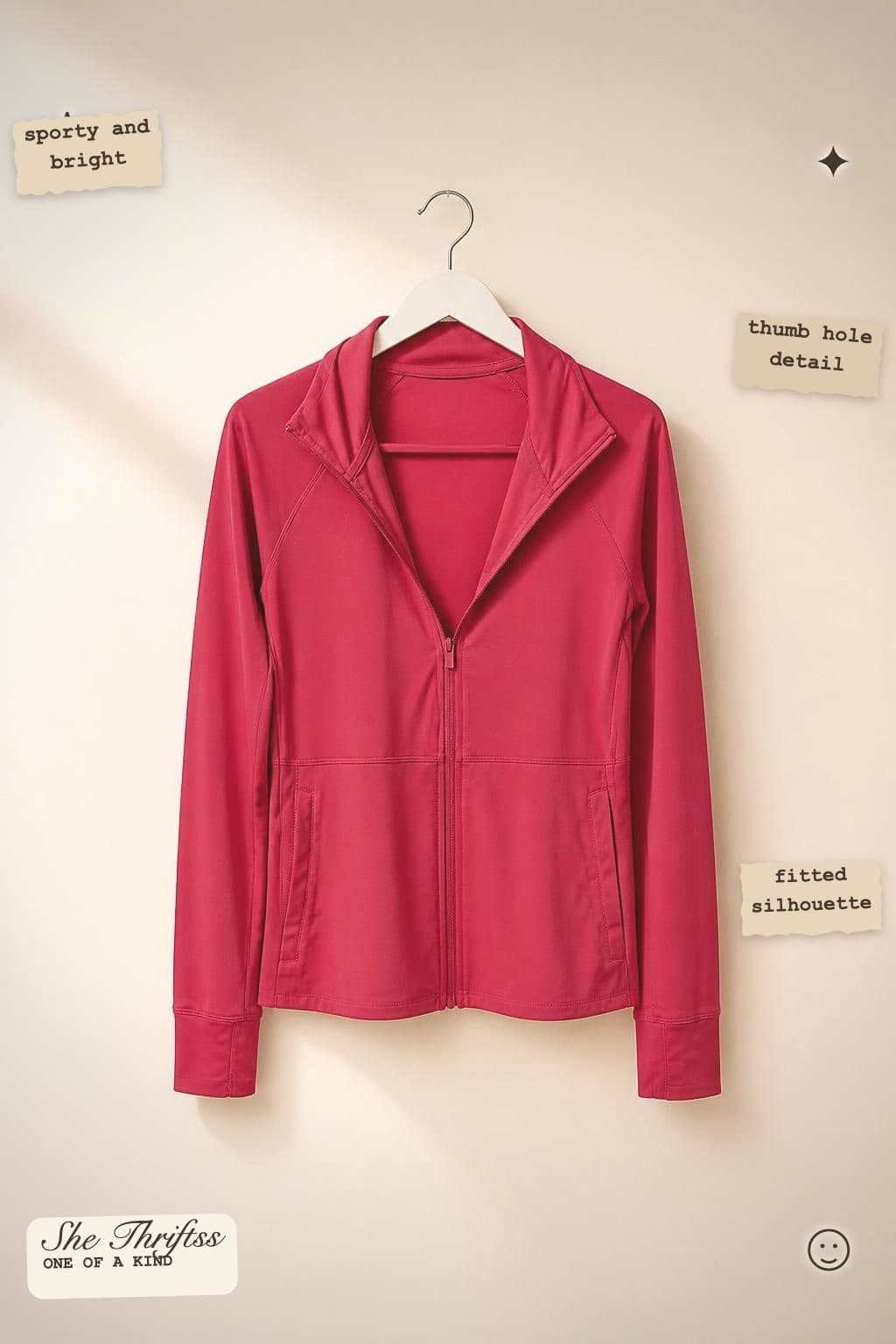 Red zip-up jacket