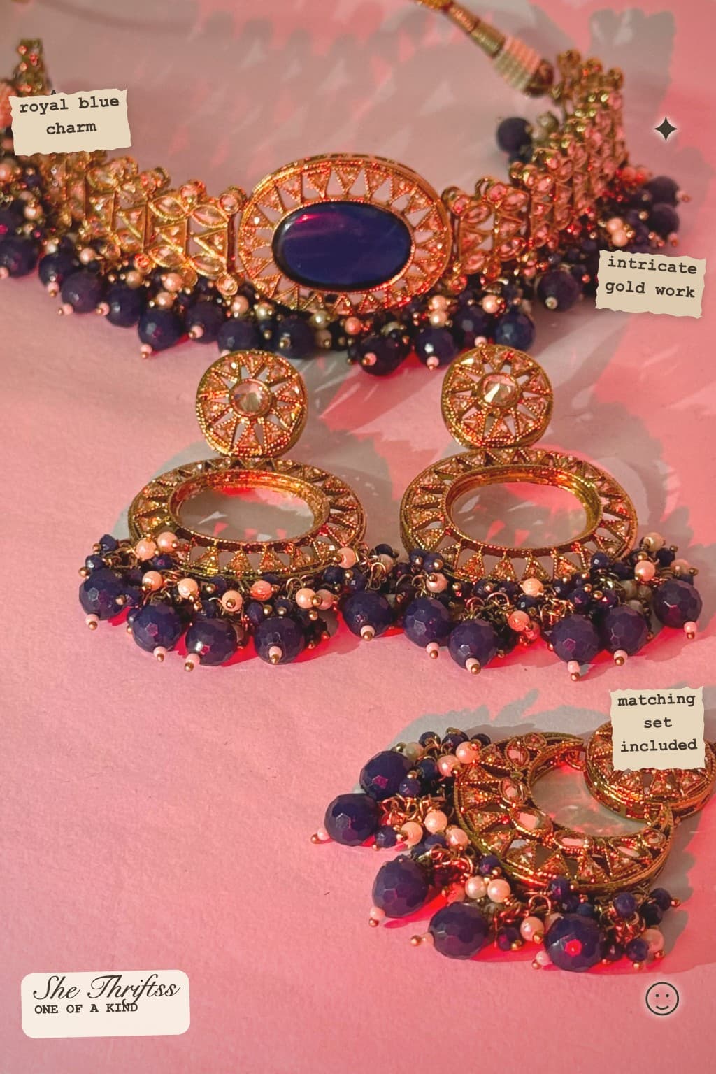 Royal blue choker set