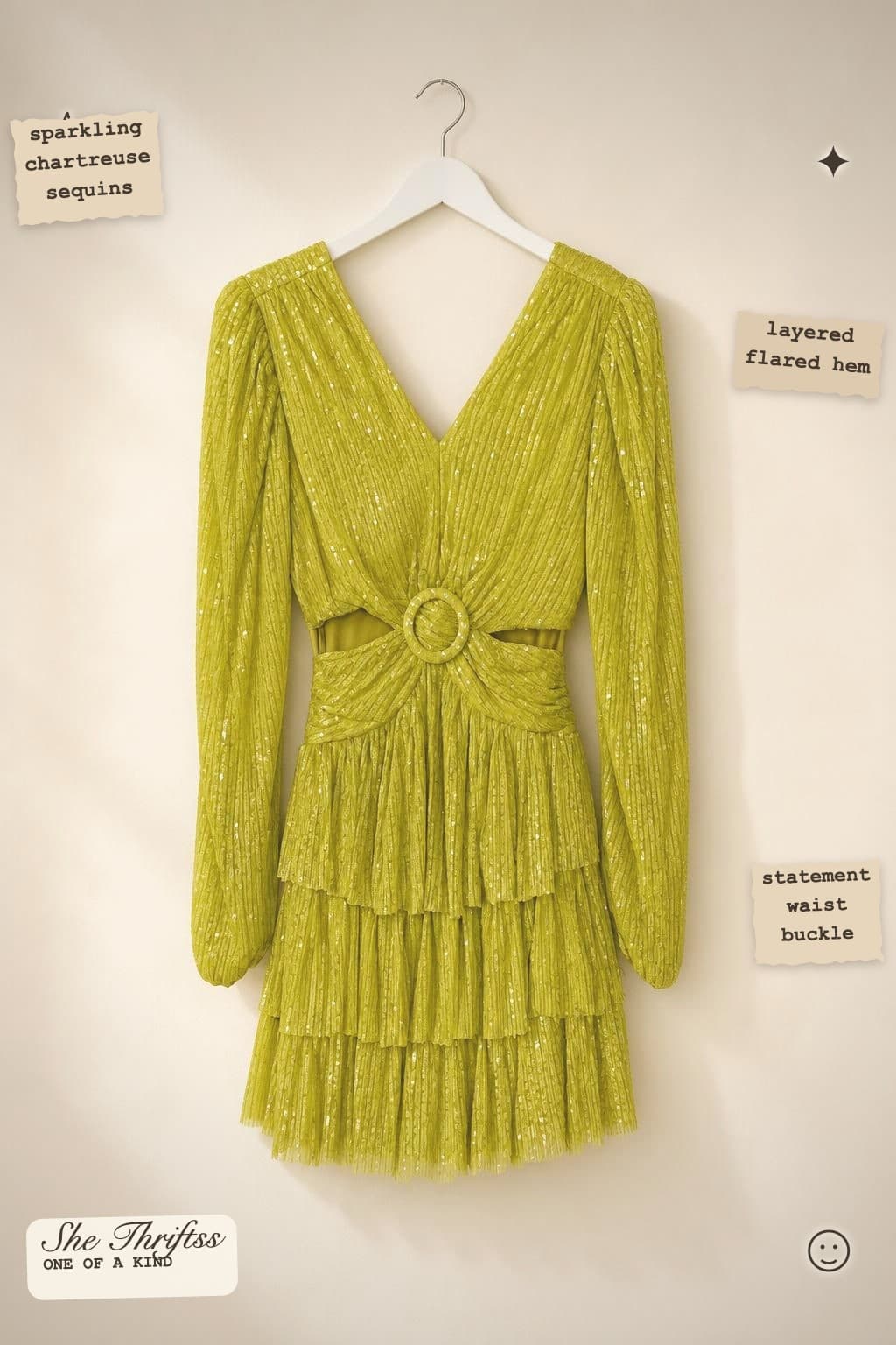 Sequin tiered party dress