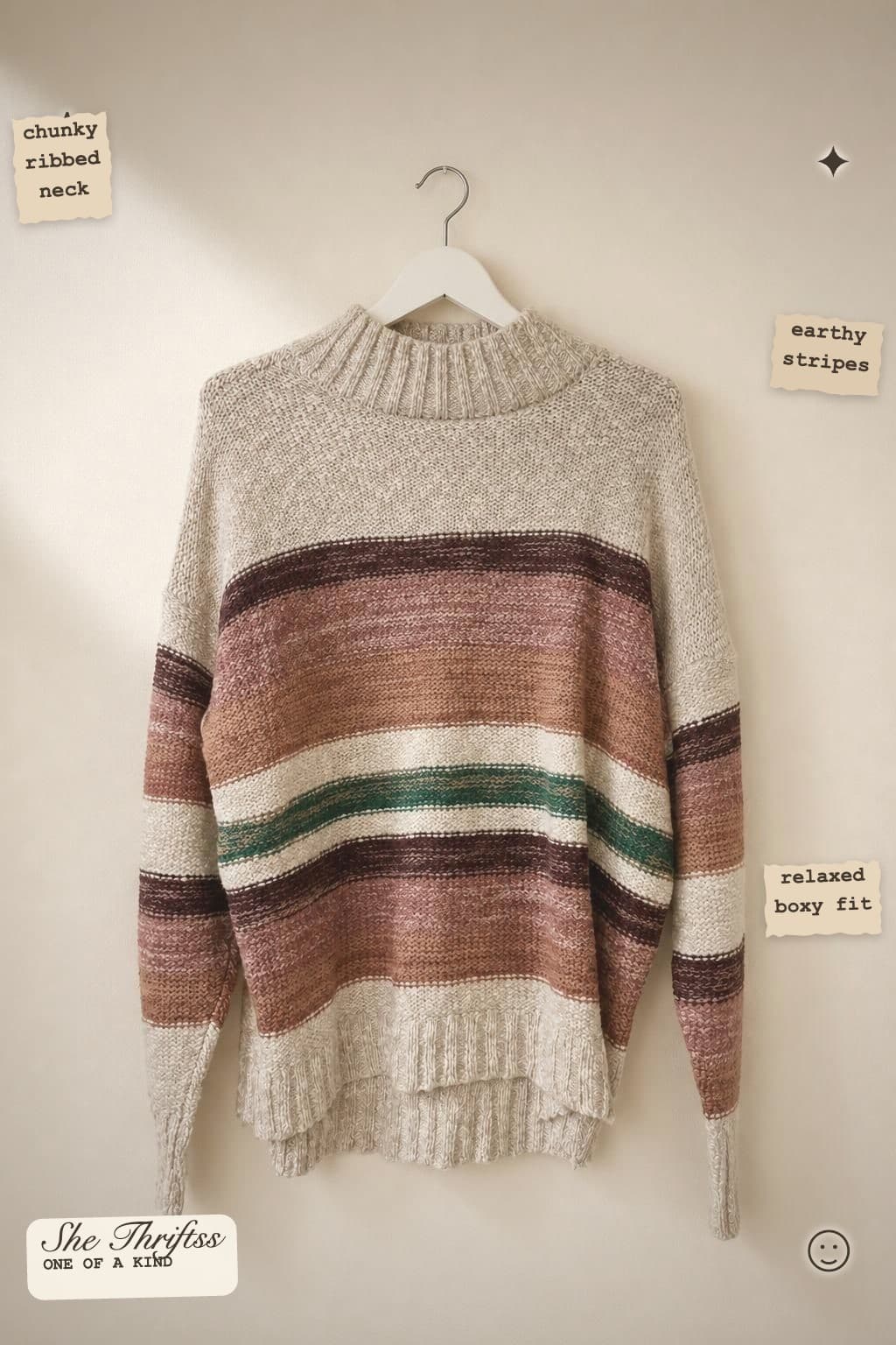 Striped chunky knit jumper