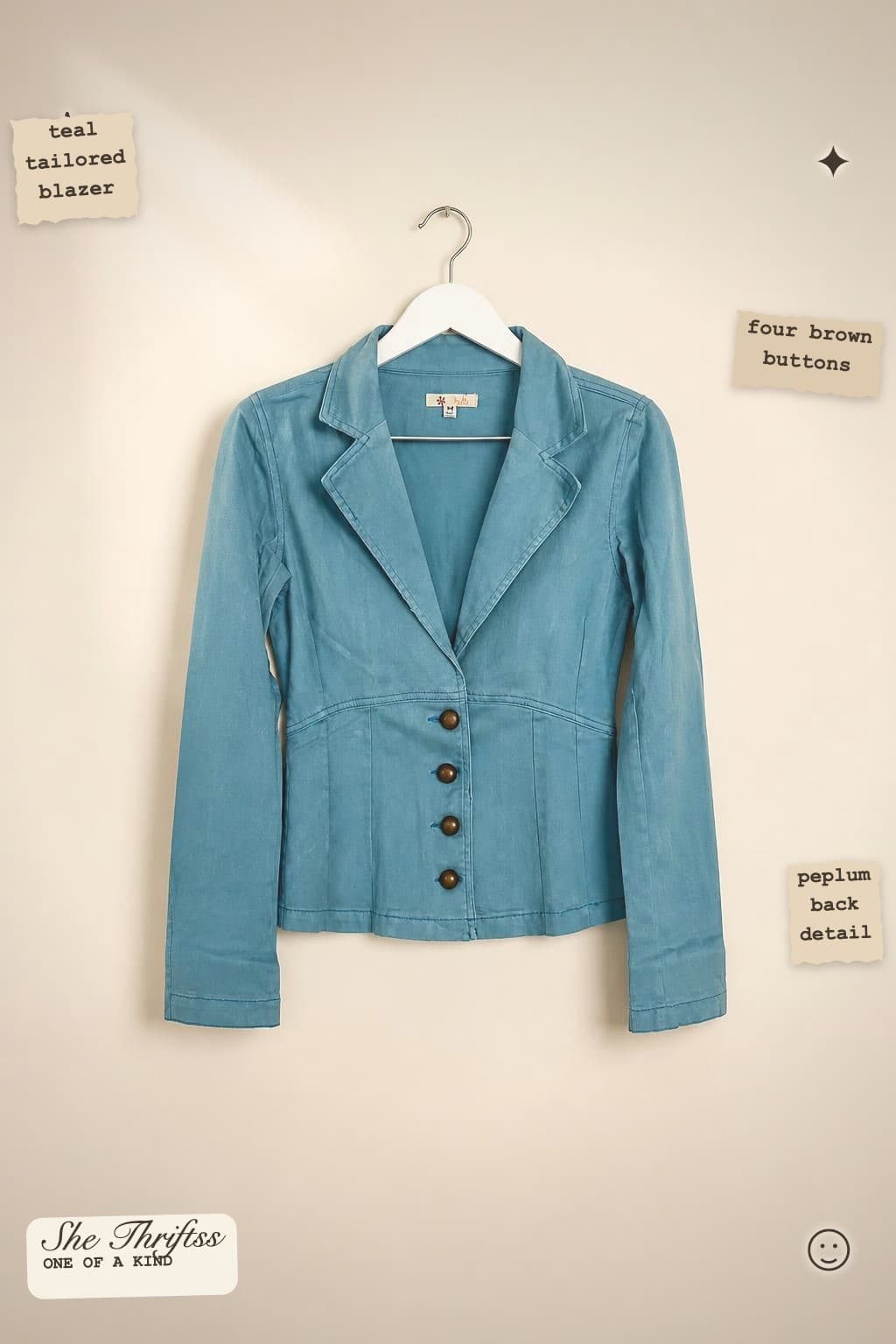 Teal fitted blazer