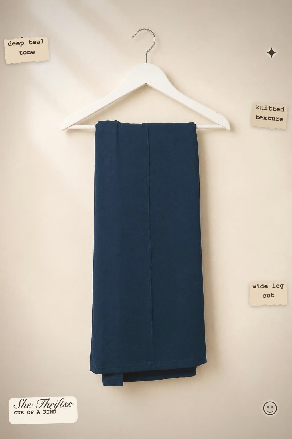 Teal wide-leg trousers